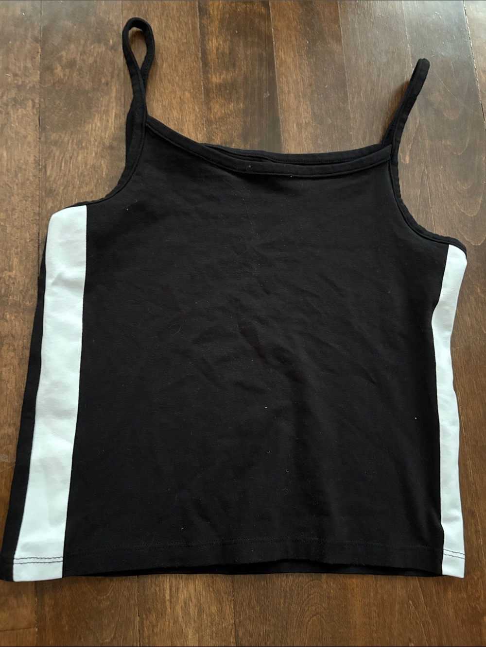 H&M Black Camisole with White Side Panels